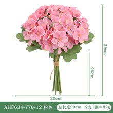 Load image into Gallery viewer, 12pcs/Set Artificial Hydrangea Wedding Bouquet Holder Simulated Pincushion Hydrangea Bouquet Home Ornamental Flower
