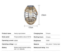 Load image into Gallery viewer, Solar Outdoor Light Tungsten Wire Warm Light Projection Lamp Woven Hanging Iron Solar Energy Garden Lamp
