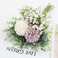 Load image into Gallery viewer, 12pcs/Set Simulation Bridal Bouquet Wedding Bouquet Hydrangea Fake Flower Furnishings Decorative Simulation Flower
