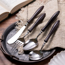 Load image into Gallery viewer, 304 Stainless Steel Tableware with Black Wooden Handle Suit Party Tableware

