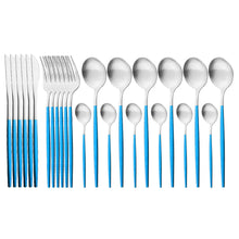 Load image into Gallery viewer, Matte Portugal Stainless Steel Knife, Fork and Spoon Western Food/Steak Knife and Fork Dessert Spoon Fork Tableware
