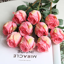 Load image into Gallery viewer, 5pcs/Set Artificial Rose Vintage Style Burnt Edge Rose Flower Decorative Table Artificial Flower
