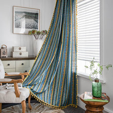 Load image into Gallery viewer, Bohemian Ethnic Style Cotton and Linen Printing Soundproof Shading Partition Curtain Bay Window Cloth
