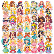 Load image into Gallery viewer, 50 Cartoon Skirt Girl Princess Stickers Kindergarten Children's Toy Graffiti Girl Beautiful Princess Stickers
