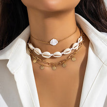 Load image into Gallery viewer, Multi-Layer Beaded Necklace Beach Imitation Pearl Necklace Starfish Shell Retro Vacation Necklace
