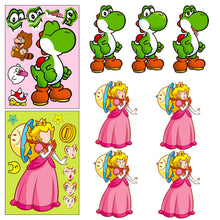 Load image into Gallery viewer, 6张/包换脸diy拼图贴纸超级Mar亲子互动益智拼图换脸贴纸
