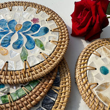 Load image into Gallery viewer, True vine hemming color shell coaster Vietnamese natural shell placemat square light luxury round heat insulation mat
