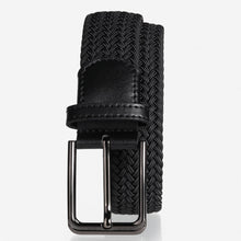 Load image into Gallery viewer, In Stock 3.4cm Elastic Woven Belt Men's Punch-Free Elastic Canvas Belt Young Students Pin Buckle Belt
