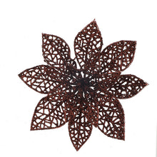 Load image into Gallery viewer, 12pcs/Set Christmas Tree Decorative Flowers Double-Layer Hollow Artificial Flowers
