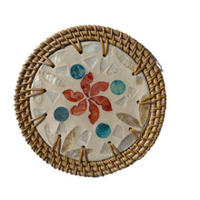 Load image into Gallery viewer, True vine hemming color shell coaster Vietnamese natural shell placemat square light luxury round heat insulation mat
