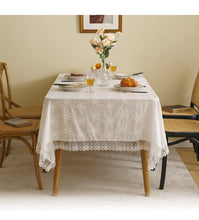 Load image into Gallery viewer, American Tablecloth Ins Style Hollow Three-Dimensional Embroidered Rectangular Tablecloth Artistic Coffee Table Cloth Cover Towel
