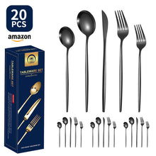 Load image into Gallery viewer, Product Stainless Steel Tableware 20-Piece Set Gold Plated Portugal Knife, Fork and Spoon

