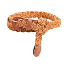 Load image into Gallery viewer, Woven Belt Pu Iron Button Fashionable All-Match Shirt Dress Decoration Belt
