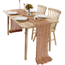 Load image into Gallery viewer, Voile Champray Table Runner Wedding Party Decoration Pleated Table Runner Tablecloth
