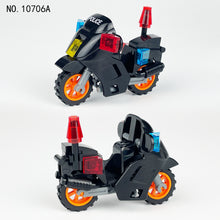 Load image into Gallery viewer, Raptor Patrol Motorcycle Black Small Particles Trolley Model Children Assembling Building Blocks Toy City Police
