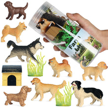 Load image into Gallery viewer, Mini Dog Toy Model Barrel Golden Retriever Shiba Inu Husky Set Cake Car Decoration Children's Educational Toys
