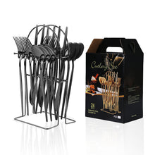 Load image into Gallery viewer, Stainless Steel Tableware Knife, Fork and Spoon Suit New Western Food/Steak Knife, Fork and Spoon 24-Piece Set
