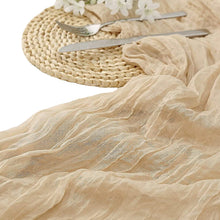 Load image into Gallery viewer, Voile Champray Table Runner Wedding Party Decoration Pleated Table Runner Tablecloth
