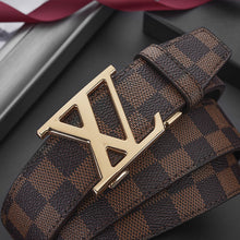Load image into Gallery viewer, Business Casual Automatic Buckle Belt High-End Genuine Leather Fashion Check Pattren All-Match Pants Belt
