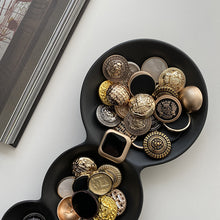 Load image into Gallery viewer, 5pcs/set British Style Metal Button Black round and Square Clothing Decorative Button
