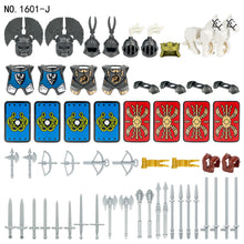 Load image into Gallery viewer, 1601-J Medieval Knight Soldier Weapon Kits Accessories Components Children Assembling Building Blocks Toy
