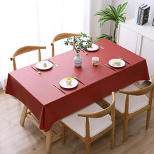 Load image into Gallery viewer, Solid Color PVC Waterproof and Oilproof and Heatproof Tablecloth Rectangular Plastic Table Mat Tablecloth
