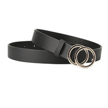 Load image into Gallery viewer, Women's Cross-Border Trendy Double Ring Buckle Belt Fashionable Simple Women's Ins Style Wide Belt
