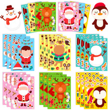 Load image into Gallery viewer, 6 Sheets/Pack Cartoon Christmas Face Changing Stickers Christmas Diy Puzzle Cartoon Stickers
