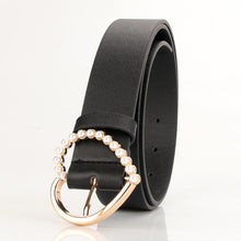 Load image into Gallery viewer, Sweet Inlaid Pearl Peach Heart Buckle Dress Decoration Belt Cute Student Jeans Strap
