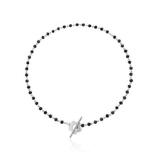 Load image into Gallery viewer, Elegant Black Crystal Glass Bead Chain Simple OT Buckle Short Flower Necklace
