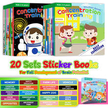 Load image into Gallery viewer, 20 Volumes Sticker Book Concentration Potential Development Stickers Children Enlightenment Baby Books for Early Education
