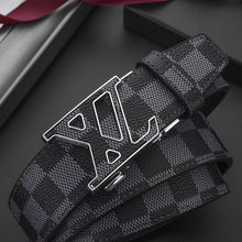Load image into Gallery viewer, Business Casual Automatic Buckle Belt High-End Genuine Leather Fashion Check Pattren All-Match Pants Belt
