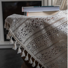 Load image into Gallery viewer, Hollow Lace Curtain Beige Geometric Flower Living Room Bedroom Curtain
