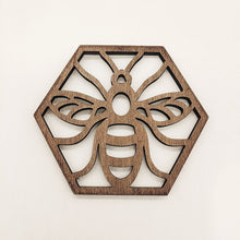 Load image into Gallery viewer, 4pcs/Set Honeycomb Bee Wooden Ornaments Creative Honeycomb Coaster Pendant Multi-Purpose Crafts
