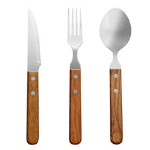 Load image into Gallery viewer, 3PCs Stainless Steel Tableware Rosewood Table Knife Spoon Fork Steak Knife Western Tableware Knife Fork Suit
