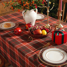 Load image into Gallery viewer, Christmas Holiday Tablecloth Red Plaid Rectangular Tablecloth
