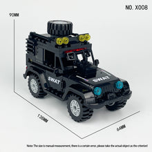 Load image into Gallery viewer, L-39 Black Police Car Small Particles Mud Yellow Jeep off-Road Vehicle Children's Building Blocks Action Figure
