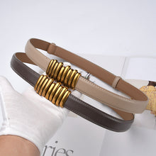 Load image into Gallery viewer, Small Waist Seal Women's Leather Belt Outer Wear Decoration with Skirt Pant Belt
