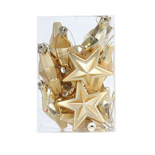 Load image into Gallery viewer, 12pcs/set Electroplating Five-Pointed Star Bright Christmas Tree Decorations Holiday Decorations
