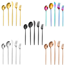 Load image into Gallery viewer, Stainless Steel Tableware Knife, Fork and Spoon 20-Piece Set Western Food/Steak Knife, Fork and Spoon 40-Piece Set

