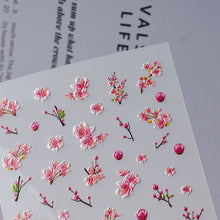 Load image into Gallery viewer, Nail Sticker Adhesive Ins Chinese Style Winter Lunar December Plum Blossom Red 5d Nail Stickers
