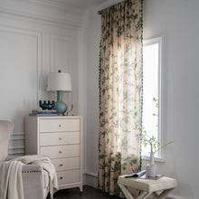 Load image into Gallery viewer, Cotton and Linen Curtain Printed Green Pine Fruit Bed &amp; Breakfast Curtain Half Shade Kitchen Door Curtain
