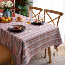 Load image into Gallery viewer, Tablecloth Ethnic Style Bohemian Polyester Cotton Yarn-Dyed Flower Striped
