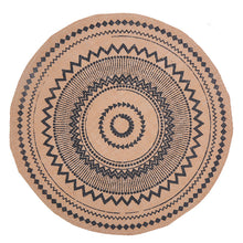 Load image into Gallery viewer, Round simple style natural color, evening placemat table mat coaster Japanese style, environmentally friendly fringed jute placemat
