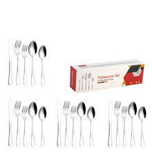 Load image into Gallery viewer, Tableware Set Stainless Steel 20-Piece Set 5-Piece Set Creative Western Food Steak Knife, Fork and Spoon Gold
