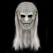 Load image into Gallery viewer, Halloween mask latex hood, White Walkers Night King mask, Halloween cos hood.
