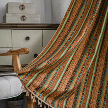 Load image into Gallery viewer, Bohemian Ethnic Style Cotton and Linen Printing Soundproof Shading Partition Curtain Bay Window Cloth
