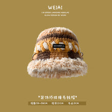 Load image into Gallery viewer, Winter colorful christmas hat vintage knitted wool hat warm plush bucket hat

