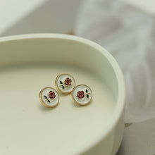 Load image into Gallery viewer, 5pcs/Set Red Rose Button Shirt Collar Buckle Clothing Decorative Buttons

