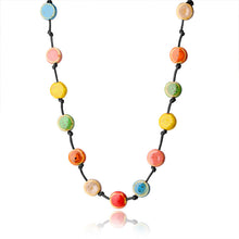 Load image into Gallery viewer, Colorful Simple Flat Beads Long Necklace Personalized Women's Necklace Accessories

